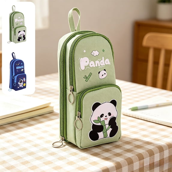 Under $1 Pencil Case for Young Learners, Large Capacity Cute 6-Layer Cloth Pen Pouch, Small Backpack Style Organizer by PALIFEUR