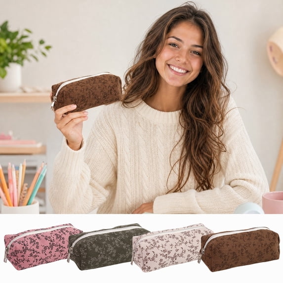 Under $1 Pencil Pouch, Colorful Cloth Makeup Brush Bag, Portable Travel Organizer for College Home Office by PALIFEUR