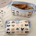 thumbnail image 1 of Under $1 Pencil Pouch, Kawaii Puppy Preppy College Canvas Pen Case, Large Capacity Wide Mouth Stationery Organizer Bag by PALIFEUR, 1 of 10