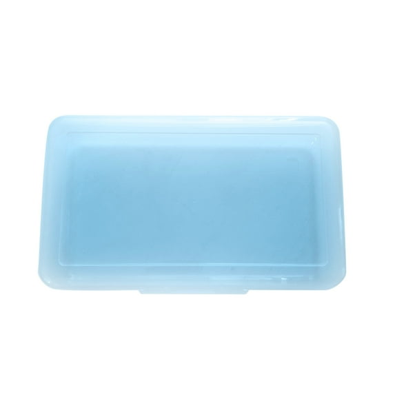 Under $1, Plastic Pencil Pouchclear Plastic Storage Box, Hinged Lid for Pens/Art Supplies, Compact & Durable, , Clear Pencil Case by Goohae, Blue