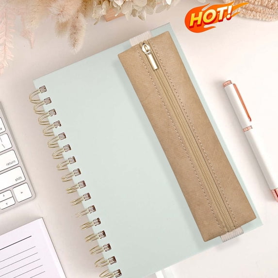 Under 1$ Product Elastic Notebook Band Holders Paper Adjustable Pen Sleeve Pouch Pencil Holder Case for Notebook Planners Binders Books,Khaki