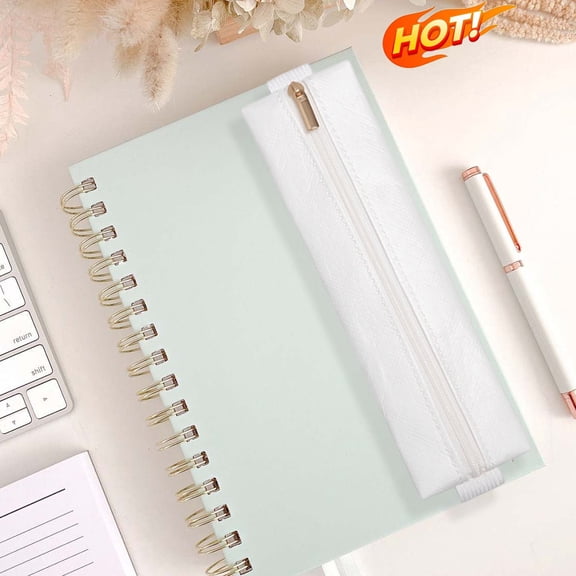 Under 1$ Product Elastic Notebook Band Holders Paper Adjustable Pen Sleeve Pouch Pencil Holder Case for Notebook Planners Binders Books,White