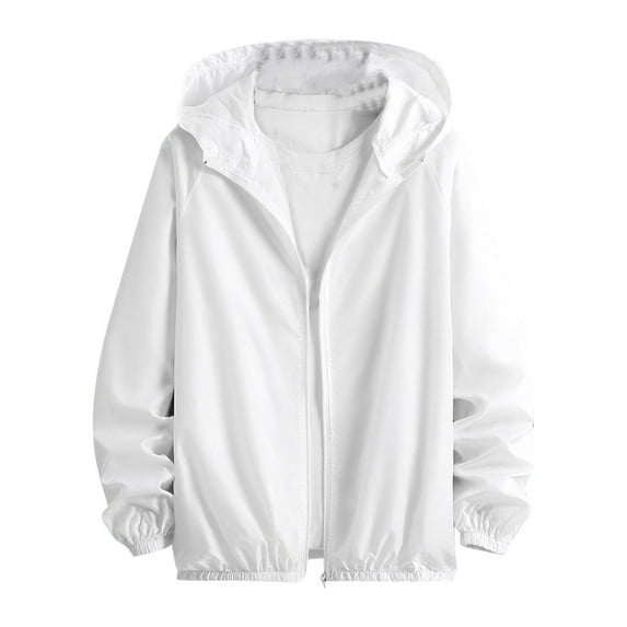 Teyfeniy Men's Hoodie Jacket for Sun Protection Long Sleeve Hooded Zipper Lightweight Casual Cozy Solid Color Athletic Jacket for Hiking Running Golf Sports