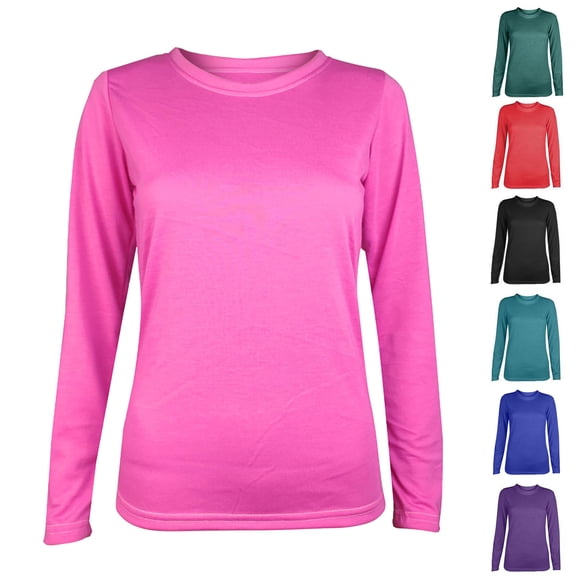 Teyfeniy Tops for Women Crew Neck Long Sleeve Tops Solid Color Blouses Loose Casual Fall Winter Comfy Fashion Shirts