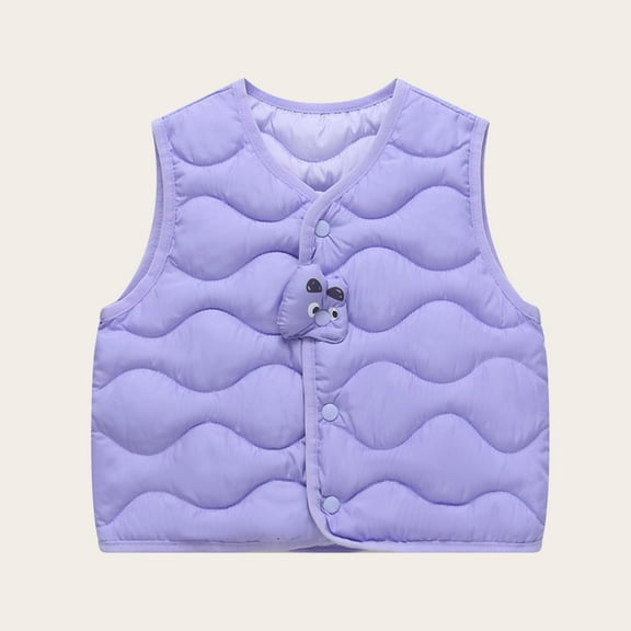 Teyfeniy Toddler Winter Puffer Vests Fleece Hoodedless Sleeveless Kids Jacket Padded Down Packable Soft Waistcoat Outwear for Baby Boys Girls