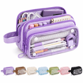 thumbnail image 1 of Under $1 Transparent Pencil Case, Large Capacity Clear Pen Pouch with Slim Portable Design, Stationery Organizer for Classroom Office Supplies, 1 of 5