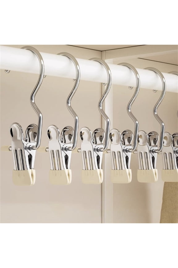 Under $1 Travel Hooks, Heavy Duty Metal Laundry Hook with Clip, Multi-Purpose Hanger for Bras & Towels, Portable Hooks, White, by Goohae