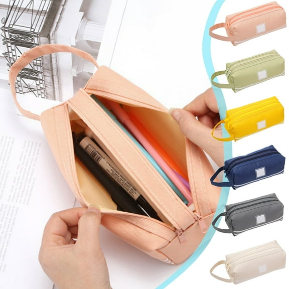 Under $1 Xuniizn Pencil Case Large Capacity Pencil Pouch - Double Pull Zipper Pencil Box for Primary, Multifunctional Pencil Bag