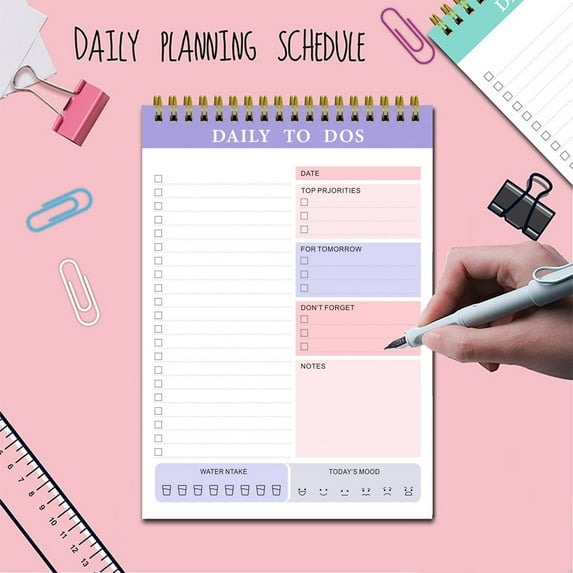 Under $1 Xuniizn Todo List Notepad Daily - Notebook Undated Task Management - 60-Sheet Agenda Notebooks For Work - Writing Pads With Section Dividers