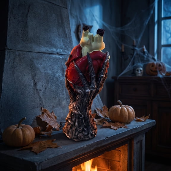 Under 1 dollar Halloween Savings Halloween Party Tree Heart Resin Ornament Spooky Decoration Tree Heart Halloween Decorations indoor Outdoor