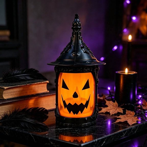 Under 1 dollar Halloween Savings Halloween Pumpkin Face Mini LED Flickering Candle Vintage Desktop Light Decor Halloween Decorations indoor Outdoor