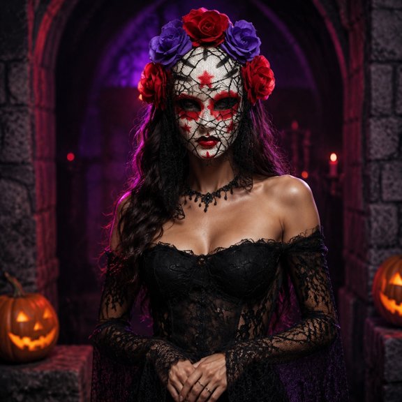 Under 1 dollar Halloween Savings Horror Ghost Masks for Halloween Funny and Scary Makeup Party Props Halloween Decorations indoor Outdoor