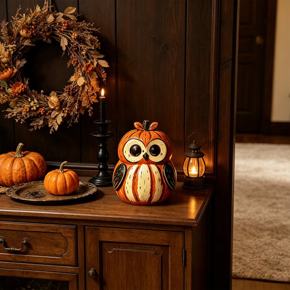 Under 1 dollar Halloween Savings Wooden Halloween Cute Tabletop Hand Carved Decor Ornament Halloween Decorations indoor Outdoor