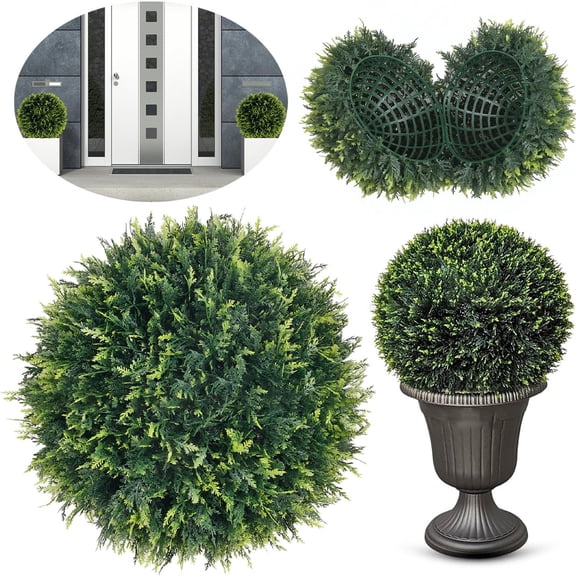 Under $10 Artificial Topiary Ball Artificial Grass Topiary Ball Plastic For Wedding Centerpiece Hanger Party Floral Pomander (E) (1Pc)