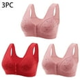 thumbnail image 1 of Rciityk 3PC Daisys Bras for Older Women Plus Size Front Closure Bras No Underwire Front Button Bra Comfy Soft Push up Bras, 1 of 6