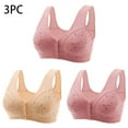 thumbnail image 1 of Rciityk 3PC Daisys Bras for Older Women Plus Size Front Closure Bras No Underwire Front Button Bra Comfy Soft Push up Bras, 1 of 6