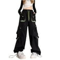 thumbnail image 1 of Dgankt Plus Size Womens Clothing Women Baggy Streetwear Wide Leg Pants with Pockets High Waist Drawstring Goth, 1 of 8