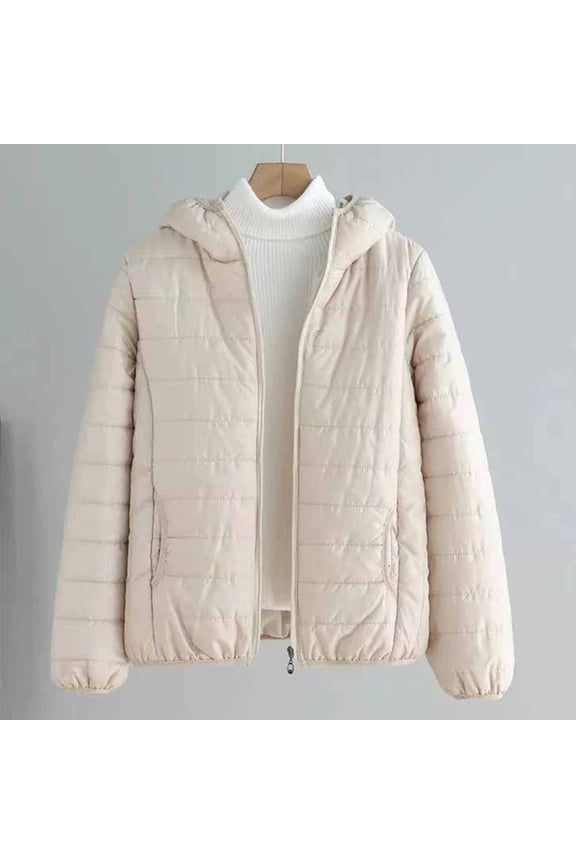Under10 EGNMCR Women's Packable Lightweight Full Zip Puffer Jacket with Hood Quilted Winter Coat with Pockets Fall Winter