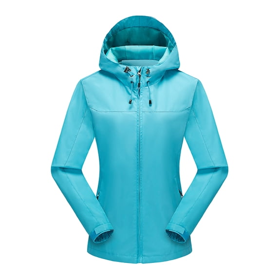 Under10 EGNMCR Women's Waterproof Rain Jacket Lightweight Raincoat Hooded Hiking Jacket SoftWindbreaker Fall Winter