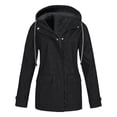 thumbnail image 1 of Under10 EGNMCR Women's Waterproof Rain Jacket Lightweight Raincoat Hooded Hiking Jacket SoftWindbreaker with Pockets Fall Winter, 1 of 5