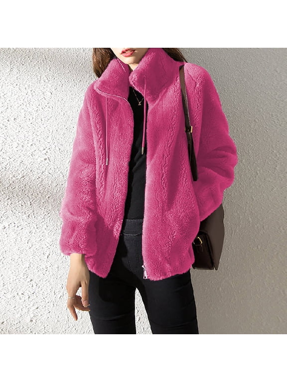 Under10 EGNMCR Womens Fleece Jacket Oversized Zip Up Sherpas Fuzzy Casual Coats Warm Sweatshirt Winter Fall Outerwear Clothes with Pockets Fall Winter