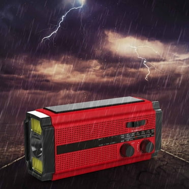 Under 10, Emergency Radio 5000 - Hand Crank AM/FM/SW/NOAA Weather Alert Portable Radio with Cellphone Charger,Alarm,and Foldable Solar Panel for Emergency Preparedness, Hot Discounts | Abs, Red