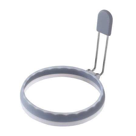 Under 10$ Free Ship Home Decor Silicone Egg Cooking Reusable Omelette Ring Egg Ring for Griddle Functional Kitchen Tools Grey,10x10x1.8cm