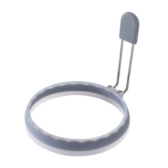 Under 10$ Free Ship Home Decor Silicone Egg Cooking Reusable Omelette Ring Egg Ring for Griddle Functional Kitchen Tools Grey,10x10x1.8cm