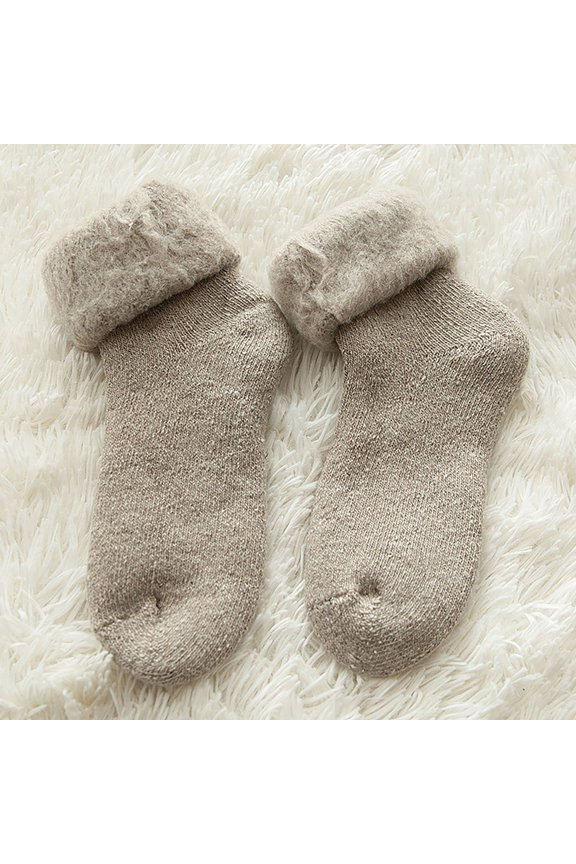 Under $ 10 Khaki Soft Socks Winter Women's Stockings Thickened With Snow Country Sub Warm Ski Yarn Snow Socks Stockings