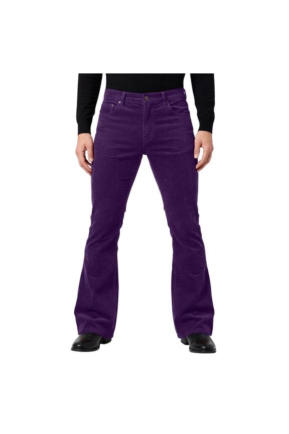 Under $10 Men's Casual Retro Party 60s 70s Flares Stretch Fit Classic Trend Flares Disco Jeans