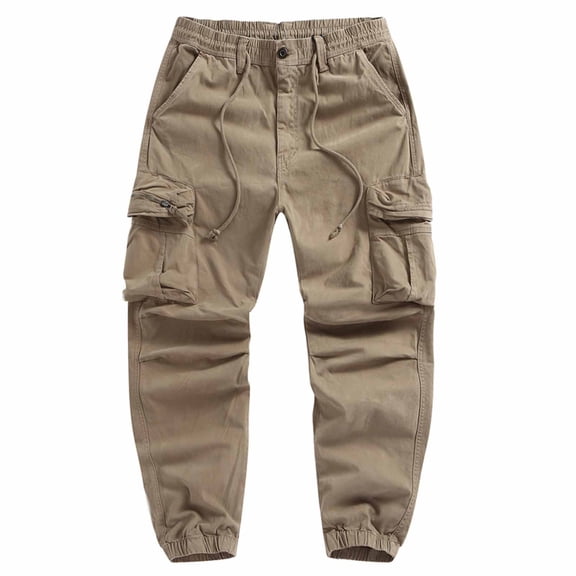 Under $10 Men's Hiking Tactical Pants Lightweight Cinch Bottom Outdoor Climbing Military Cargo Trousers with Pockets