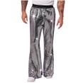 thumbnail image 1 of Under $10 Mens Sequin Disco Pants Bell Bottom 70s 80s Vintage Sparkle Flare Pant Nightclub Party Dance Pants, 1 of 7