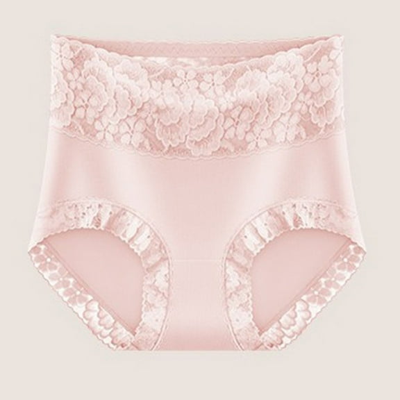 Under $10 Panties for Women Plus Size, Women's Lace Abdomen Mid-rise Waist And Hip Lift Comfortable Body Breathable Underwear Briefs