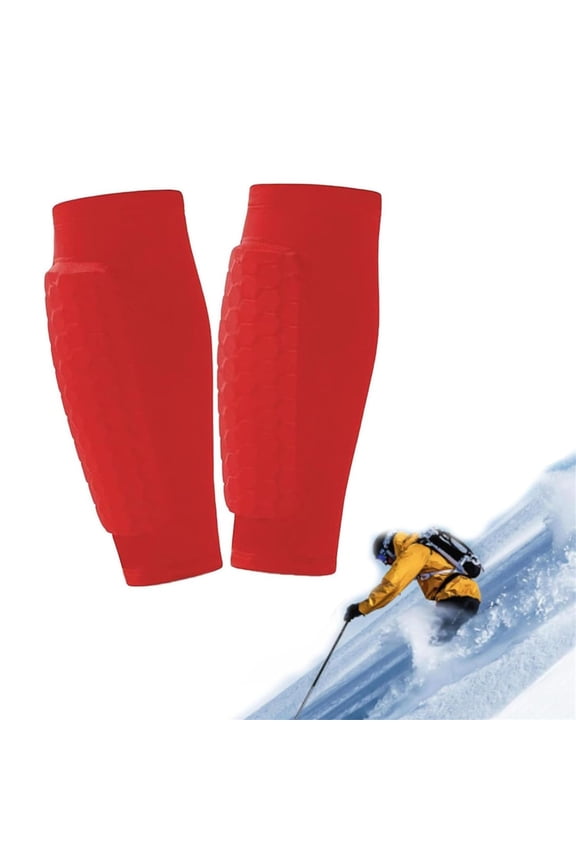 Under $ 10 Ski Leg Protective Guards Honeycomb Textured Elastic Calf Compression Sleeves Shock Proof Support Socks for Snowboarding Use
