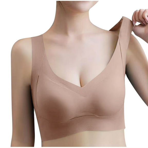 Under $10 Steals!Summer Fashion Plus Size Sports Bras for Women Solid Color No Front Button No-Slip