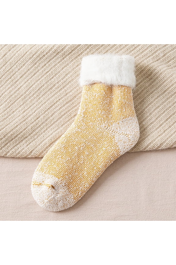 Under $ 10 Stockings Yellow Soft Socks Winter Women's Stockings Thickened With Snow Country Sub Warm Ski Yarn Snow Socks