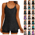 thumbnail image 1 of Under 10$ Tankini Swimsuits for Women Two Piece Tummy Control Printed Bathing Suits Push-Up Padded Tank Tops Loose Fit Swimwear, 1 of 6