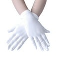 thumbnail image 1 of Under $ 10 Women Elastic Short Hand Mittens Smooth Stretch Fabric Ceremonial Dance Gloves for Wedding Formal Occasions, 1 of 4