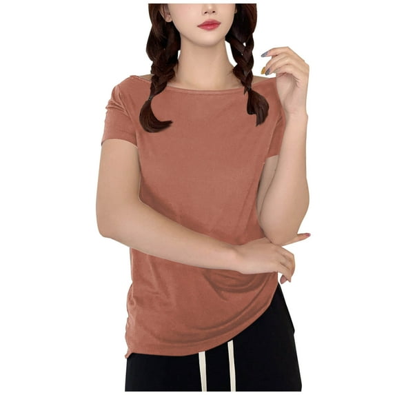 Under $10 Women's Short Sleeve Shirts Women's Clothing Black Tees for Women Purple Shirt for Women Teen Clothes Beach Vacation Clothes for Women