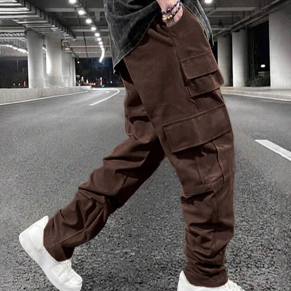 Under 10 dollars!Cargo Pants for Men, Men's Loose Fit Cargo Pants With Drawstring Waist