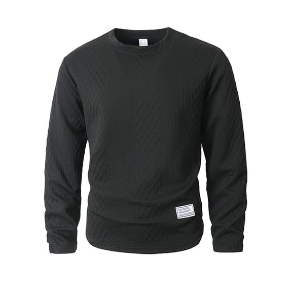 Under 10 dollars! Men Dress Sweater Long Sleeve Crew Neck Textured Sweater Cable Knit Business Casual Jacquard Pullover Sweaters