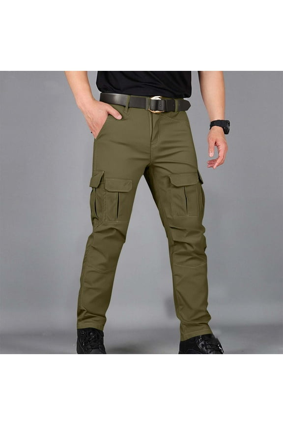 Under 10 dollars! Men's Cotton Hiking Tactical Pants Lightweight Stretch Military Combat Cargo Work Pants