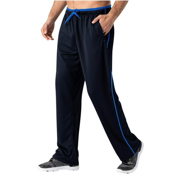 Under 10 dollars! Men's Lightweight Sweatpants Loose Fit Open Bottom Mesh Athletic Pants with Zipper Pockets
