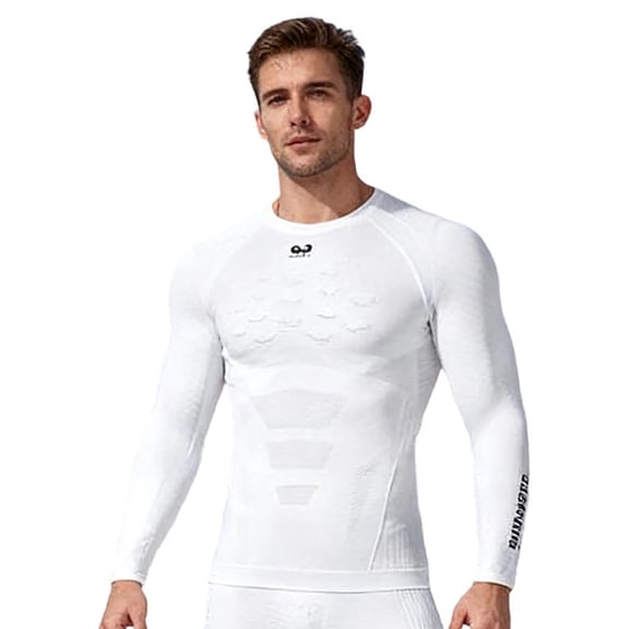 Under 10 dollars! Men's Shapewear Tight Fit Compression Long Sleeve T Shirt for Sports Running Workout Athletic Training Wear