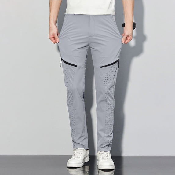 Under 10 dollars! Quick Dry Hiking Pants for Mens Water Resistant Outdoor Pants Button Stretchy Workout Running Sweatpants