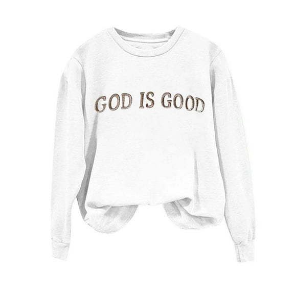 Under 10 dollars! Women's Oversized Sweatshirt Embroidery Casual Long Sleeve Fleece Pullover Tops