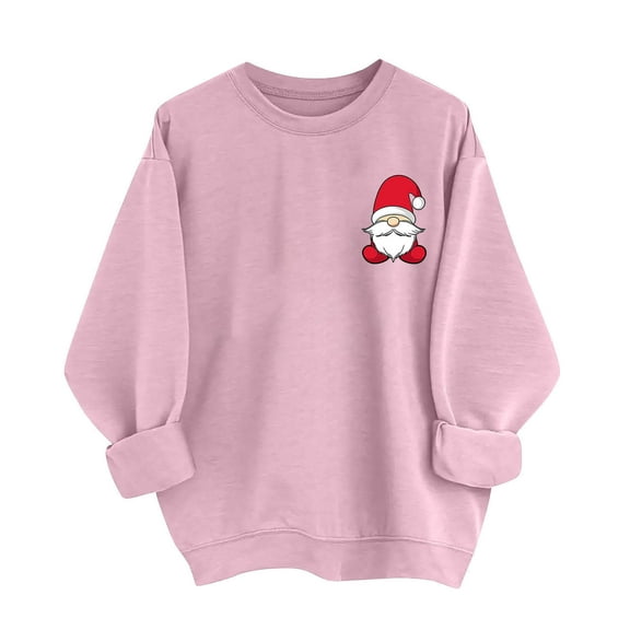Under 10 dollars! Womens Christmas Sweatshirts Funny Santa Claus Simple Printed Pullover Tops Loose Fit Long Sleeve Xmas Sweatshirts