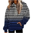 thumbnail image 1 of Under 10 dollars! Womens Hoodies Fall Fashion Retro Sweatshirts Long Sleeve Striped Pullover with Kangaroo Pockets, 1 of 5