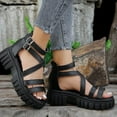 thumbnail image 1 of Under $15 Sandals Women, Xunlbb Fashion Women Solid Casual Beach Summer Slippers Plus Size Sandals Shoes(Black,38), 1 of 3