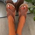 thumbnail image 1 of Under $15 Sandals Women, Xunlbb Women's Summer New Large Size Buckle Set Foot Hollow-out Casual Comfortable Sandals(Brown,Size:39), 1 of 6